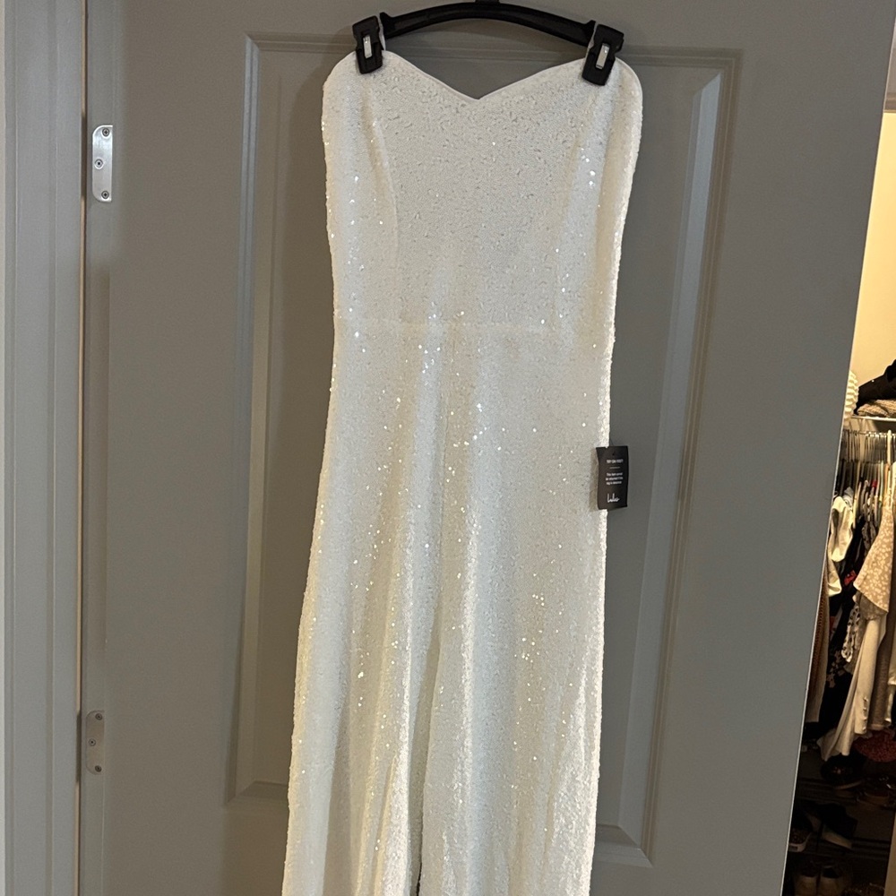 Elegant White Sequin jumpsuit
